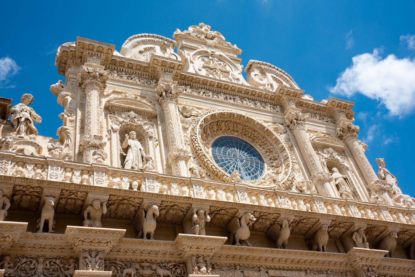 A baroque church facade in Lecce