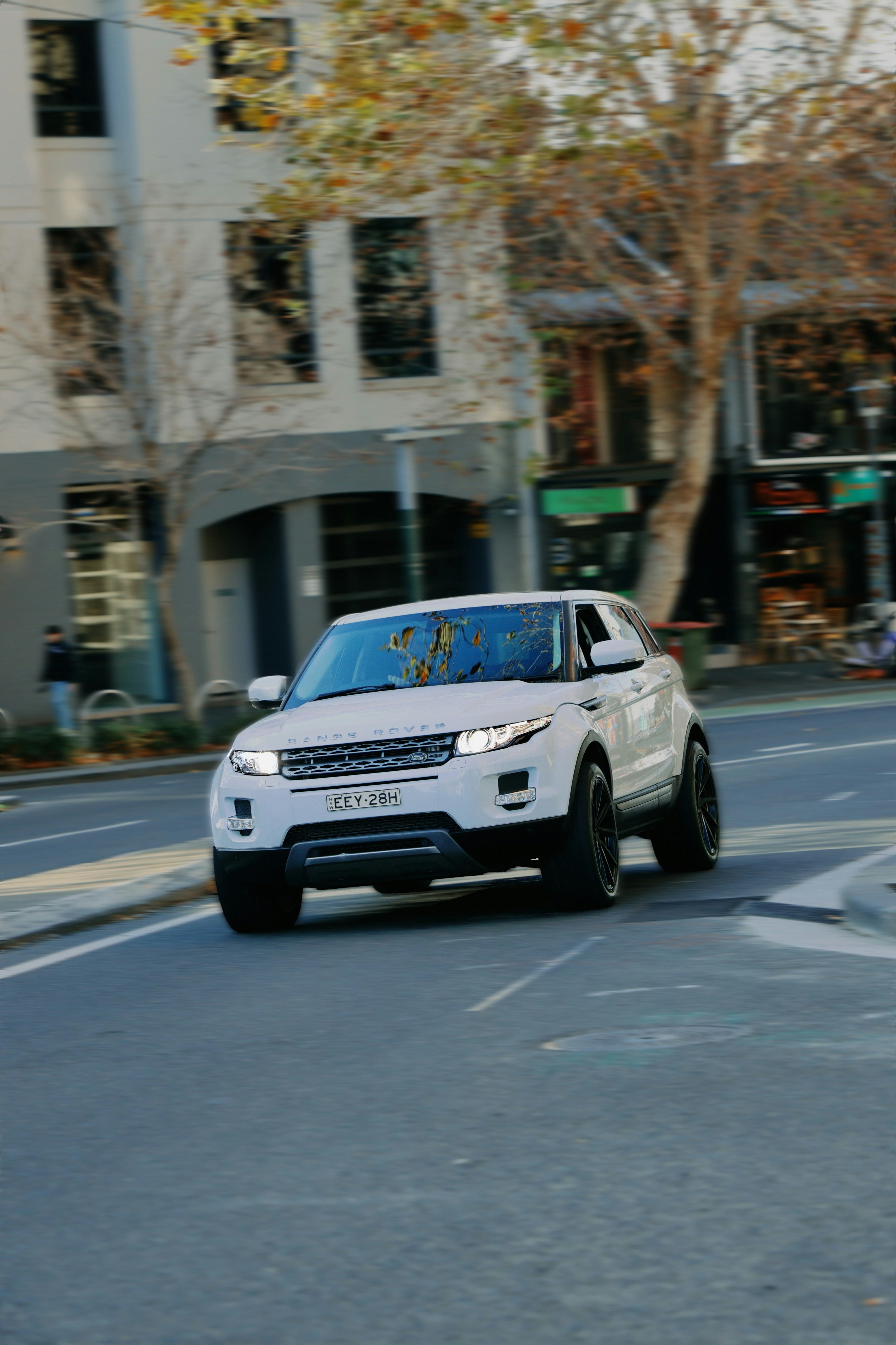 Car driving on a street.