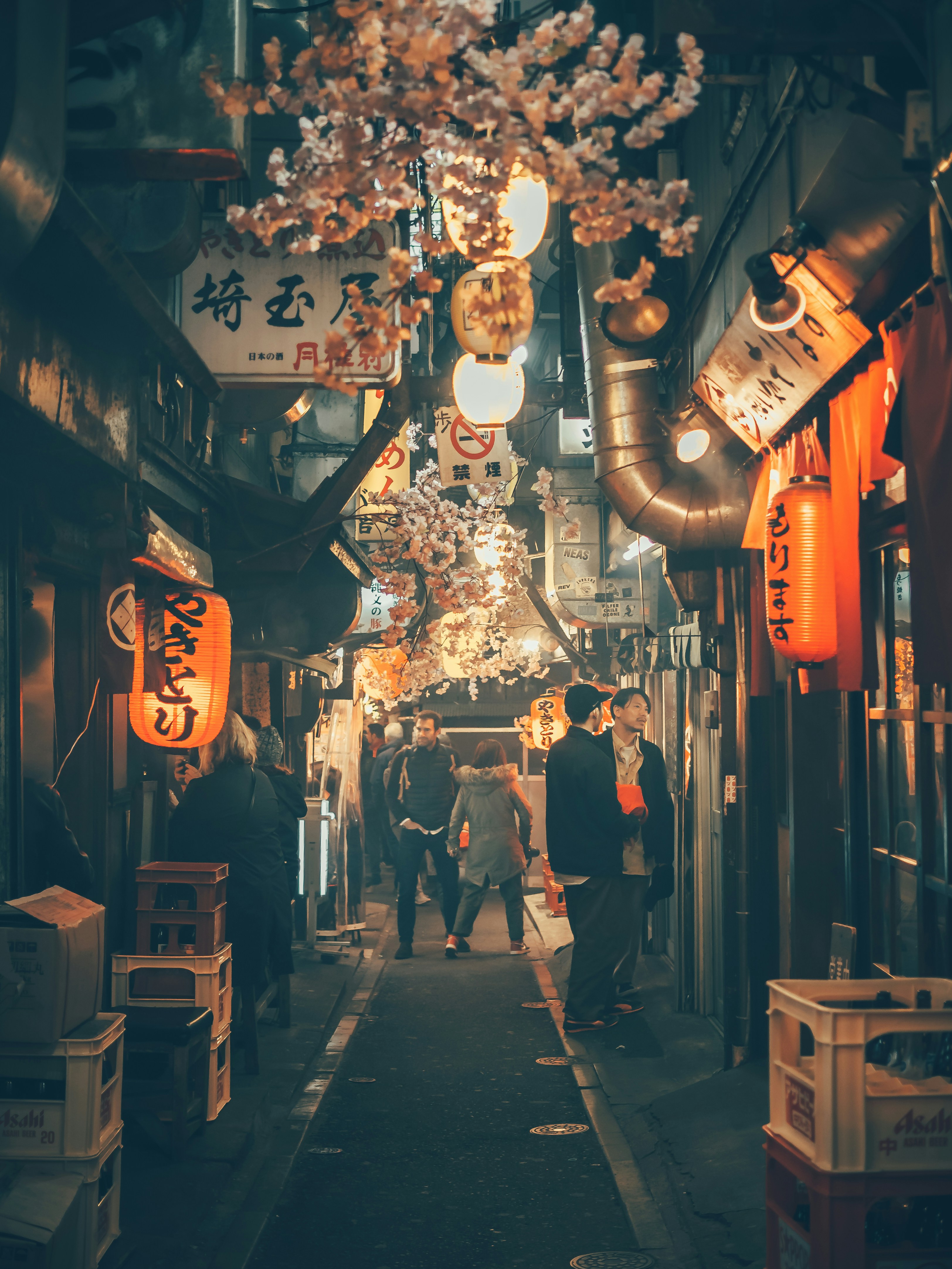 Tokyo street at night.